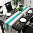 thumbnail image 1 of Gray Teal Green Cotton Linen Small Table Runner 13 x 36 inch Modern Gradient Geometric Non-slip Rectangular Dining Table Decor for Wedding Party Holiday Dinner, 1 of 8