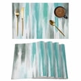 thumbnail image 1 of Turquoise Gray Placemats Set of 4, Farmhouse Abstract Gradient Aesthetic Placemats for Dining Table, Place Mats for Kitchen Tabletop, Waterproof Wipeable Dining Table Mats Set, 1 of 9