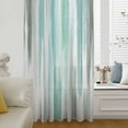 thumbnail image 1 of Turquoise Gray Semi Sheer Curtains Drapes for Living Room, Bedroom, French Doors Window 63 Inches Long, Farmhouse Abstract Gradient Aesthetic Rod Pocket Chiffon Curtain Drapery Voile Draperies Panel, 1 of 6