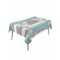 thumbnail image 1 of Turquoise Gray Table Cloth, Country Retro Mottled Texture Wood Grain Waterproof Tablecloth for Rectangle Tables, Reusable Washable Fabric Table Cover for Restaurant Kitchen Dining Tables 60"x120", 1 of 6