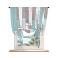 thumbnail image 1 of Turquoise Gray Tie Up Curtains for Windows 63 Inch Length Balloon Curtains Kitchen Adjustable Balloon Window Shade Country Retro Mottled Texture Wood Grain Tie Up Bathroom Curtain Window 42"x63", 1 of 6