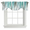 thumbnail image 1 of Turquoise Gray Tie Up Valance Curtains for Windows, Kitchen Curtains Window Shades, Farmhouse Abstract Gradient Aesthetic Light Filtering Roman Curtain Valances for Bedroom/Bathroom/Cafe 54"x18", 1 of 9