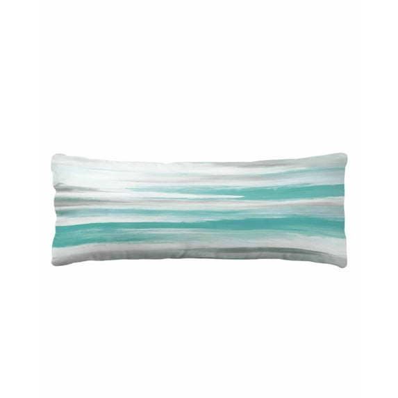 Turquoise Gray White Body Pillow Cover 20 x 60 Inch Decorative Pillow Cover Country Abstract Ombre Mottled Lumbar Pillowcase Seasonal Rectangle Cushion Case for Couch Sofa Bed Living Room