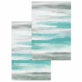 thumbnail image 1 of Turquoise Gray White Kitchen Dish Towels for Drying Dishes Set of 2, Country Abstract Ombre Mottled Waffle Weave Microfiber Hand Tea Bathroom Towels Quick Dry & Absorbent Towel 15.7x23.6, 1 of 7
