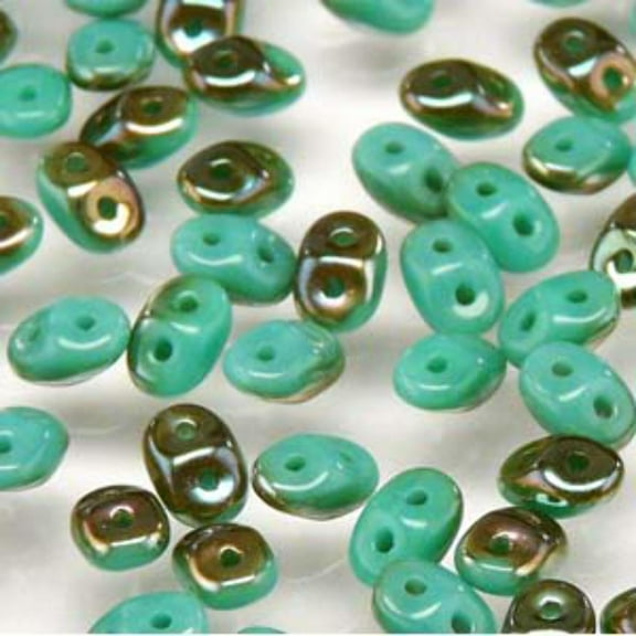 Turquoise Green Celsian Superduo Beads DU0563130-22501-TB