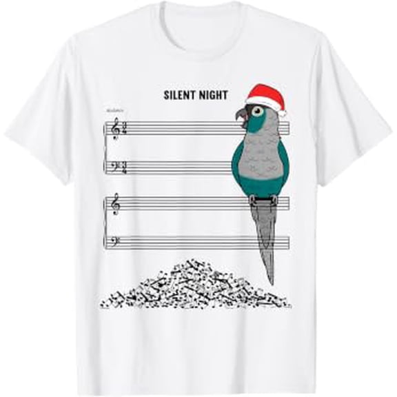 Turquoise Green Cheek Conure Silent Night Parrot T-Shirt