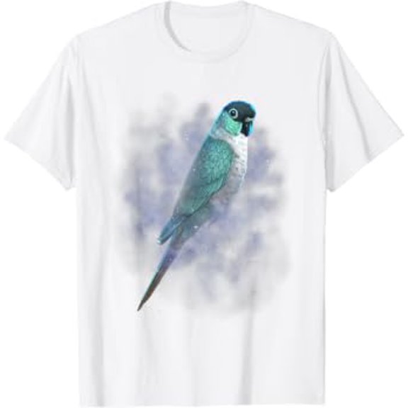 Turquoise Green Cheeked Conure Parakeet Parrot Outer Space T-Shirt All Size S-5XL