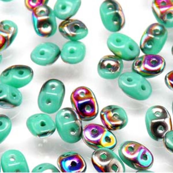 Turquoise Green Vitrail Superduo Beads DU0563130-28101-TB