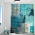 thumbnail image 1 of Turquoise Grey Abstract Decorative Shower Curtain, Modern Abstract Art Home Decor Shower Curtain Cute Long Wide Shower Curtain for Bathroom Farmhouse Bathtub Waterproof Washable, 1 of 6