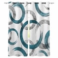 thumbnail image 1 of Turquoise Grey Blackout Curtains 45 Inches Long for Bedroom,Geometric Circle Modern Abstract Simple Art Thermal Insulated Room Darkening Black Out Window Curtain Panels Grommet Drapes for Living Room, 1 of 8