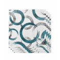 thumbnail image 1 of Turquoise Grey Cloth Napkins Set of 4 Reusable Dinner Napkins, Geometric Circle Modern Abstract Simple Art Cocktail Napkin Washable Table Napkins for Wedding/Holiday Party/Baby Shower 20"x20", 1 of 7
