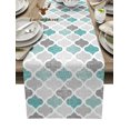 thumbnail image 1 of Turquoise Grey Geometric Moroccan Retro Table Runner Home Wedding Table Mat Centerpieces Decoration Party Dining Long Tablecloth, 1 of 6