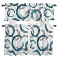 thumbnail image 1 of Turquoise Grey Kitchen Curtains Sets for Windows 24 Inch Length, Geometric Circle Modern Abstract Simple Art Rod Pocket Window Treatments Tier Curtains and Valances Set for Bedroom/Bathroom, 1 of 8