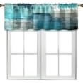 thumbnail image 1 of Turquoise and Grey Kitchen Valances for Windows Teal Abstract Art Half Kitchen Valance Curtains Modern Window Treatment Valances for Living Room Bedroom Bathroom Decor (18"W x 52"L, Turquoise Grey), 1 of 6