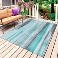 thumbnail image 1 of Turquoise Grey Ombre Outdoor Rug for Patio/Deck/Porch, Non-Slip Large Area Rug 5 x 7 Ft, Vintage Shabby Teal Abstract Art Indoor Outdoor Rugs Washable Area Rugs, Reversible Camping Rug Carpet Runner, 1 of 8