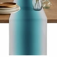 thumbnail image 1 of Turquoise Grey Ombre Table Runner 72 Inches, Farmhouse Gradient Minimalist Bed Runner Dresser Scarves Tabletop for Indoor Outdoor Parties/Ceremony/Banquet, 18" x 72", 1 of 8