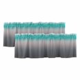 thumbnail image 1 of Turquoise Grey Ombre Valances for Windows, Decorative Rod Pocket Window Valance Curtains, Teal Modern Geometric Striped Abstract Art Short Curtain Drapes for Living Room, 2 Panels, 60" W x 18" L, 1 of 8