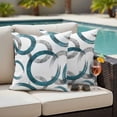 thumbnail image 1 of Turquoise Grey Outdoor Pillow Covers 18x18 Inch Throw Pillow Covers Set of 2 Waterproof Decorative Pillow Cases Geometric Circle Modern Abstract Simple Art Cushion Covers for Patio Furniture Garden, 1 of 8