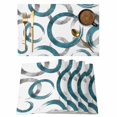 thumbnail image 1 of Turquoise Grey Placemats Set of 12, Geometric Circle Modern Abstract Simple Art Placemats for Dining Table, Place Mats for Kitchen Tabletop, Waterproof Wipeable Dining Table Mats Set, 1 of 9