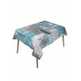 thumbnail image 1 of Turquoise Grey Rectangle Tablecloth, Abstract Square Graffiti Modern Smear Waterproof & StainResistant Tablecloth, Washable Oil-proof Table Cover for Dining/Party/Wedding/Camping/Buffet 60x102 In, 1 of 9