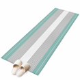 thumbnail image 1 of Turquoise Grey Stripe Area&nbsp;Rug 2x6ft Gradient Line Non-Slip&nbsp;Washable Square&nbsp;Rugs Soft Felt Indoor Floor Mat for Bedroom Kitchen Living Room Bathroom, 1 of 9