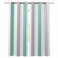 thumbnail image 1 of Turquoise Grey Stripe Blackout Curtains for Bedroom, Modern Farmhouse Vertical Striped Room Darkening Window Drapes for Living Room, Thermal Insulated Grommet Curtains, 27.5x39 inch, 2 Panels, 1 of 9