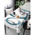 thumbnail image 1 of Turquoise Grey Tablecloth Rectangle Table Cloth 60x120, Waterproof Tablecloth Outdoor Table Cloth, Geometric Circle Modern Abstract Simple Art Washable Table Cover for Kitchen Dinning Party, 1 of 8