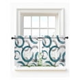 thumbnail image 1 of Turquoise Grey Tier Curtains 24 Inch Length,Sheer Curtains for Bedroom Living Room Window Geometric Circle Modern Abstract Simple Art Small Half Window Kitchen Curtains & Drapes 27.5"x24" 2 Panels, 1 of 6