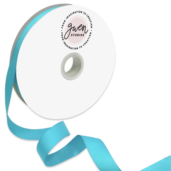 Turquoise Grosgrain Ribbon, 7/8" x 100 Yards by Gwen Studios