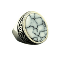 thumbnail image 1 of Turquoise Handmade Mens Ring, Silver Gemstone Ring, Modern Sterling Silver Ring, 925k Sterling Silver Ring Gift Wedding || Ali Baba Jewellery, 1 of 5