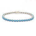 thumbnail image 1 of Turquoise Handmade Silver Bracelet, December Birthstone Gift, Trendy Unisex Tennis Bracelet, Personalized Jewelry, Mothers Day Gift, 1 of 4