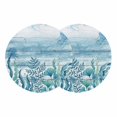 thumbnail image 1 of Turquoise Jellyfish Coastal Round 13 Inch Placemats Set of 2, Summer Ocean Seaweed Wooden HeatResistant Non Slip Place Mats for Dining Table, Wipeable Braided Kitchen Table Mats for Housewarming, 1 of 9