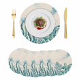 thumbnail image 1 of Turquoise Jellyfish Coastal Round 15 Inch Placemats Set of 6, Summer Ocean Seaweed Rustic HeatResistant Non Slip Place Mats for Dining Table, Wipeable Braided Kitchen Table Mats for Housewarming, 1 of 9