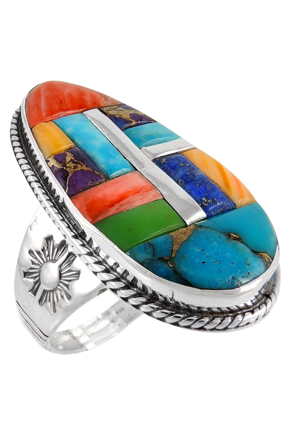 Turquoise Jewelry Ring Multi-Colors for Women Sterling Silver 925 | Turquoise Network | R2230-C51-11