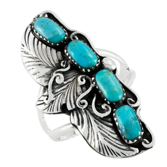 Turquoise Jewelry Ring for Women Sterling Silver 925 | Turquoise Network | R2591-SM-C75-6