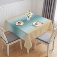 thumbnail image 1 of Turquoise Khaki Ombre Table Cloth Waterproof Tablecloths, Modern Abstract Art Gradient Tablecloth Dining Table Cover for Kitchen Party Tabletop Outdoor, Square Tablecloth 54x54 Inch, 1 of 9