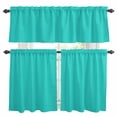 thumbnail image 1 of Turquoise Kitchen Curtains Sets for Windows 24 Inch Length, Solid Color Farmhouse Turquoise Rod Pocket Window Treatments Tier Curtains and Valances Set for Bedroom/Bathroom, 1 of 8