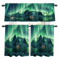 thumbnail image 1 of Turquoise Kitchen Curtains Sets for Windows 36 Inch Length, Teal Aurora Iceland Scenery Mountain Rod Pocket Window Treatments Tier Curtains and Valances Set for Bedroom/Bathroom, 1 of 8