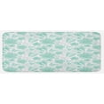 thumbnail image 1 of Turquoise Kitchen Mat, Flowers Butterflies Leaves Pattern Springtime Romantic Design Nature, Plush Decorative Kitchen Mat with Non Slip Backing, 47" X 19", Turquoise Seafoam Pearl, by Ambesonne, 1 of 1