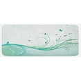 thumbnail image 1 of Turquoise Kitchen Mat, Illustration Floral Victorian Style Curvy Lines Wave Butterfly Design, Plush Decorative Kitchen Mat with Non Slip Backing, 47" X 19", Pale Green Mint Green, by Ambesonne, 1 of 1