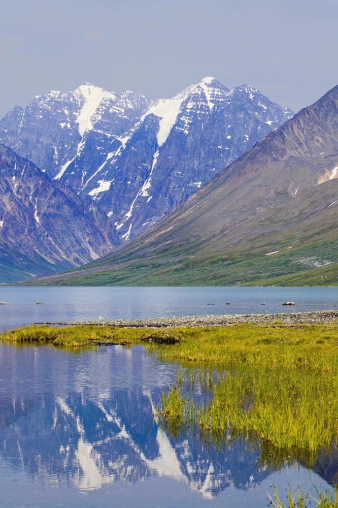 Turquoise Lake Below Telaquana Mountain Lake Clark National Park Southcentral Alaska Summer Canvas Art - Michael DeYoung Design Pics (12 x 19)