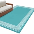 thumbnail image 1 of Turquoise Large Area Rugs for Bedroom Living Room, Soft Non Slip Carpet Bedside Rug, Geometric Boho Ethnic Tile Chic Monochrome Rectangular Floor Cover Kitchen Accent Rug 3'x5' for Dining Room/Office, 1 of 9