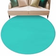 thumbnail image 1 of Turquoise Large Area Rugs for Bedroom Living Room, Soft Non Slip Carpet Bedside Rug, Modern Pure Turquoise Round Floor Cover Kitchen Accent Rug 8' for Dining Room/Office, 1 of 9