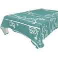 thumbnail image 1 of Turquoise Leaf Brunch Rectangle Tablecloth, Dust Proof Anti Wrinkle Wipeable Table Cloth Tabletop foration of Dinner Kitchen Wedding Holiday Party 54"x54" Decor Gift, 1 of 7