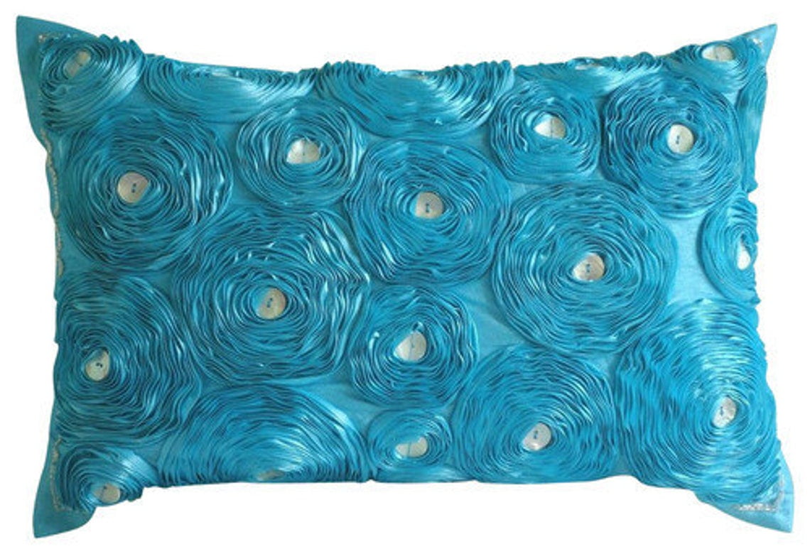 Turquoise lumbar pillows hot sale