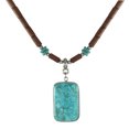 thumbnail image 1 of Turquoise Magnesite Pendant and Wood Beaded Necklace-20, 1 of 5