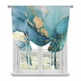 thumbnail image 1 of Turquoise Marble Balloon Curtains for Windows, Bedroom Curtains 54 Inch Length, Abstract Minimalist Art Ombre Blue Tie Up Curtains Panels Thermal Insulated Bathroom Curtains Window 42"x54", 1 of 8