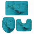 thumbnail image 1 of Turquoise Marble Bath Mat 3 Piece Bathroom Rug Set, Minimalist Abstract Golden Fluid Art Non Slip Bath Rug Contour Mat and Toilet Lid Cover, Absorbent Shower Mats Soft Bath Rugs and Mats Sets, 1 of 8