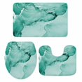 thumbnail image 1 of Turquoise Marble Bath Mat 3 Piece Bathroom Rug Set, Nature Marble Stone Ripple Modern Art Non Slip Bath Rug Contour Mat and Toilet Lid Cover, Absorbent Shower Mats Soft Bath Rugs and Mats Sets, 1 of 8