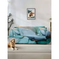 thumbnail image 1 of Turquoise Marble Couch Cover for Dogs, Farmhouse Abstract Ombre Texture Washable Sofa Covers Slipcover for Pets Dogs Futon Cover, Couch Recliner Covers, Oversized Chair Slipcover 71"x91", 1 of 9